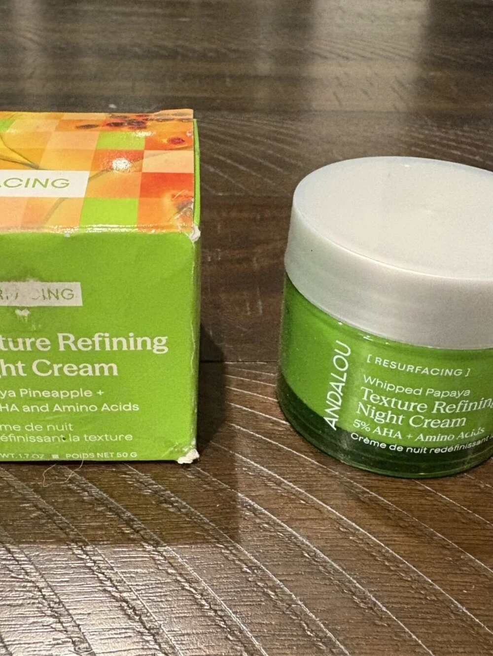 Andalou Naturals Whipped Papaya Texture Refining Night Cream 5% AHA 1.7 oz